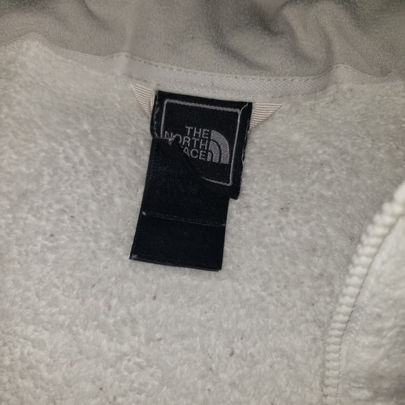 North face white Zippered front with front and back logo size large - Picture 7 of 9